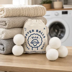 100% New Zealand Wool Dryer Balls 6 Pack XL Sheep Wool Felt Laundry Balls Eco Friendly Reusable
