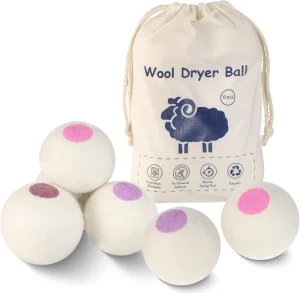 100% New Zealand Wool Organic Fabric Softener XL Chemical Free Reusable 6 Pack 7 cm Eco friendly Organic Wool Felt Laundry Ball