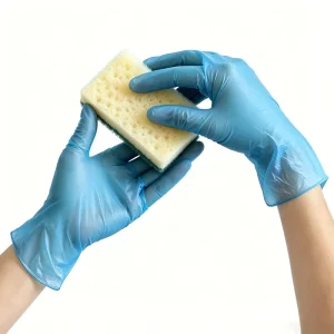 100-Piece Box PVC Vinyl Gloves Oil-Resistant Waterproof 3mil Disposable Powder-Free Blue for Cleaning