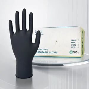 100-Piece Disposable Black Nitrile Gloves for Cleanroom Use