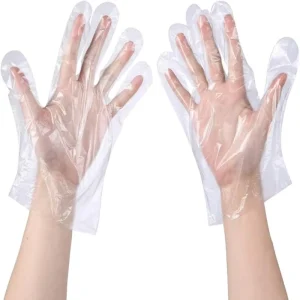 100-Piece Lightweight Waterproof Disposable Polyethylene Gloves for Cleaning, Cooking, and Food Preparation