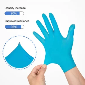 100 Pieces/Box Black Heavy Disposable Nitrile-Vinyl Blend Powder-Free Work Safety Gloves