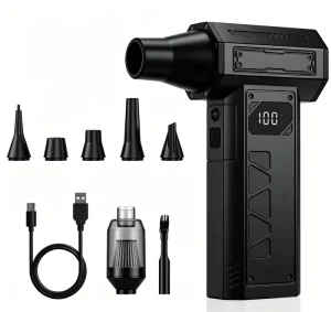 100000RPM Brushless Motor Cordless Electric Air Duster with LED Display and 4 Adjustable Gears