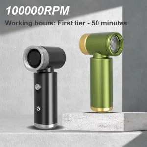 100000RPM Cordless Rechargeable Turbo Fan Air Duster and Handheld Blower for Car, PC, Keyboard and Electronics Cleaning