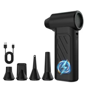 100000RPM Violent Turbofan air duster 80W Handheld Jet Fan 3 speed Adjustable Jet Fan Mini Blower for Cars and Homes