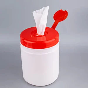 1000ml HDPE Empty Wet Wipe Canister with Flip-Top Lid Plastic Alcohol Disinfecting Wipes Container