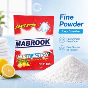 100g 200g Sachet Best Quality Eco Friendly Laundry Detergent Washing Powder Soap High Foam Lemon Scent Deep Clean Easy Dissolve