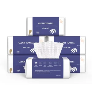 100pc Disposable Face Towel Pearl Pattern Biodegradable Large Dry Face Thick Soft Clean Face Towels