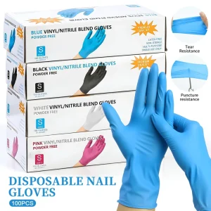 100pcs UV Hand Nail Art Disposable PVC Protective Gloves