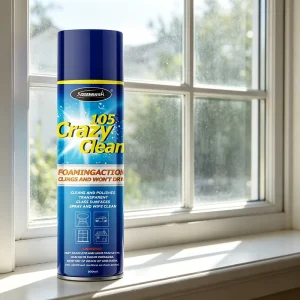 105 Multi-Purpose Glass Foam Aerosol Spray with Rapid Drying for Car Windows and Household Cleaning