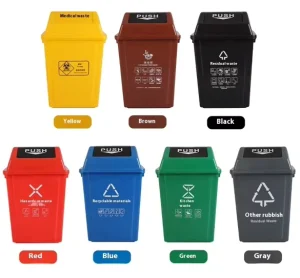 10L 20L 40L 60L Eco Friendly Plastic Storage Buckets with Swing top Lid for Hospitals and Indoor Use Customized Color Logo