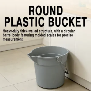 10L Duckbill Bucket with Handle and Markings for Garden Cleaning and Home Storage