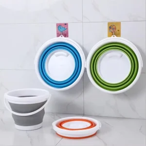 10L Portable Folding Bucket Outdoor Thick Silicone Fishing Supplies Folding Bucket for Fishing Promotion Camping Car Wash