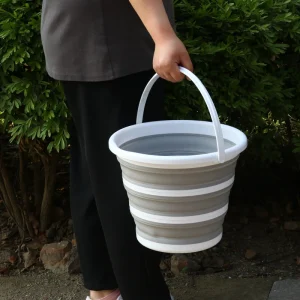 10L Round Collapsible Bucket Portable Folding Plastic Pail Space Saving Water Container for Fishing Camping Home Cleaning