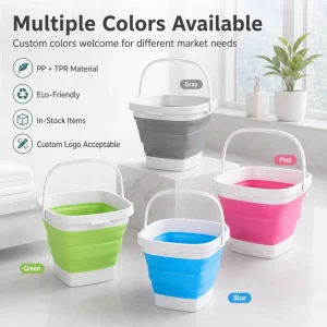 10L Square Collapsible Plastic Bucket for Gardening Camping Fishing