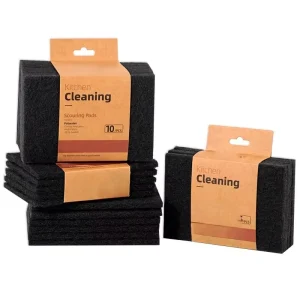 10PCS Black Dipped Rubber Eco-Friendly Non-Slip Kitchen Scouring Pads