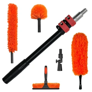 10ft Custom Aluminum Extension Telescopic Handle for Window Cleaning with Scrape and Wipe Household Tooling