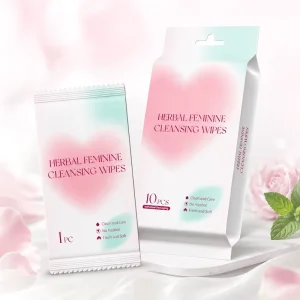 10pcs Pack Herbal Feminine Skin Cleansing Wipes Mild Soft Refreshing Daily Care Towelettes