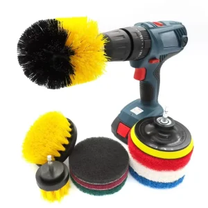 10pcs Yellow Gap Detailing Brush Scouring Polishing Pads Electric Cleaning Brushes Attachment Set for Household Car Wheel Clean