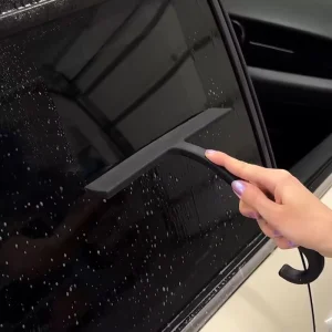 11 Inch Silicone Auto Glass Water Scraper with Curved Hook Black Window Cleaning Squeegee for Car