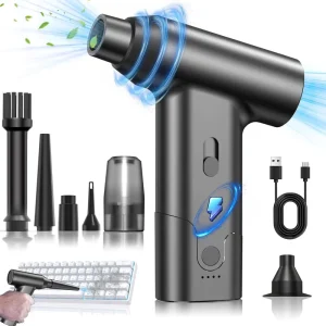 110000 RPM Cordless Electric Air Duster and Turbo Fan Blower for Car Drying, PC, and Keyboard Cleaning