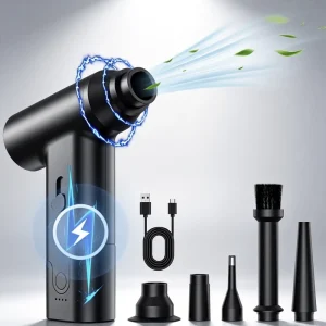 110,000 RPM Rechargeable Handheld Air Duster Mini Jet Fan for Computer, Keyboard, and Car Cleaning