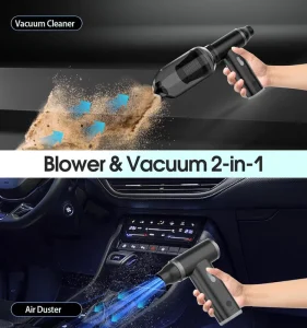 110000RPM Cordless 2-in-1 Air Duster and Vacuum Cleaner for Automotive and Home Cleaning