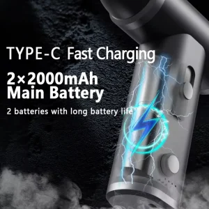 110000RPM Rechargeable Electric Air Duster with 2000mAh x 2 Battery, Handheld Wireless Air Dust Gun