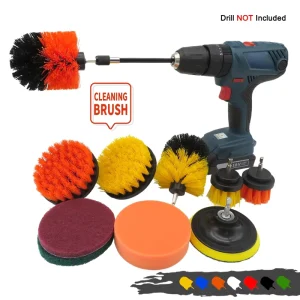 11pcs Drill Cleaning Brush Attachment Set with Polishing Pads for Car Washing