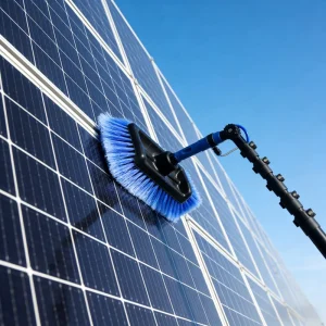 12/15/24FT Aluminum Solar Panel Brush Water Flow Brush Telescopic Cleaning Tools for Home
