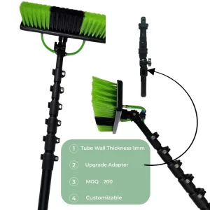 12 24 40 FT Customizable Water Fed Pole Window Cleaning System Carbon Fiber Aluminum Telescopic Cleaning Brush