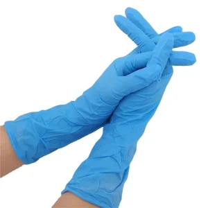 12 Inch 12″ Long Cuff XL Nitrile Vinyl Blend Color Gloves Long Strong Powder Free Nitrile Gloves Boxes of 100 Blue
