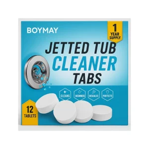 12-Pack Eco-Friendly Solid Cleaning Tablets for Jetted Tub and Bathtub Residue Removal