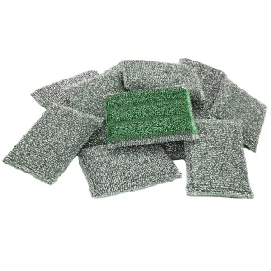 12 Pack Green Heavy Duty Non Scratch Durable Sponges Scrubbing Scour Pads for Washing Dishes