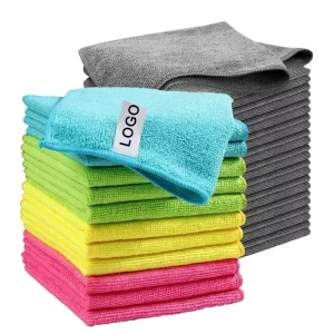 12-Pack Microfiber Cleaning Cloth Assorted 4 Colors Dry Rag and Towels for Kitchen Glass Cleaning