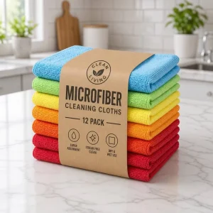 12 Pack Microfiber Cleaning Cloths 30x30cm Car Wash Towels Kitchen Dishcloths for Glass and Vehicles Custom Logo