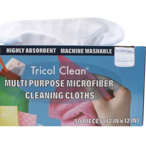 12 x 12 Inch Microfiber Cleaning Cloth, 50-Pack, Streak-Free Reusable Wipes for Glass, Kitchen, and Car