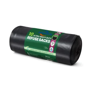 120 Litre XL Refuse Sacks, Industrial Garbage Bags, Waterproof PE Material, Heat-Sealed, for Household Use