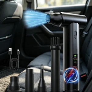 125000 RPM Rechargeable Handheld Electric Air Duster Blower for Keyboard and Car Cleaning