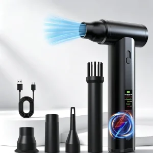 125000 RPM Wireless Rechargeable Handheld Air Duster and Turbo Fan Blower for Car Dust Cleaning