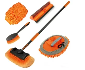 12FT Car Wash Brush with Long Handle Car Cleaning Kit with Soft Bristle Wash Brush Microfiber Cleaning Mop