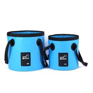 12L Folding Waterproof Plastic Bucket Outdoor Camping Fishing Portable Water Bag Household Foot Soaking Boiling Water Applicable