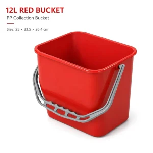 12L PP Cleaning Bucket with Cover and Handle Custom Logo Option for Small Cleaning Tasks