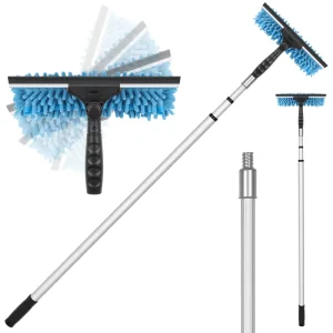 12ft Telescopic Window Cleaning Kit Middle Size Chenille Window Brush for Seamless Glass Cleaning Window Cleaning Squeegee