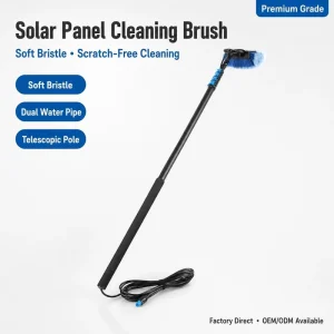 12inch Aluminum Telescopic Water Fed Solar Panel & Window Cleaning Brush with Ultra Soft Bristles