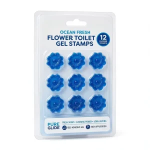 12pcs Solid Flower Gel Toilet Bowl Cleaner Stamps Ocean Fresh Deodorizing Long lasting Fragrance Cleaning Tablets for Bathroom