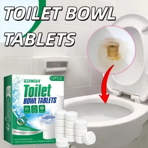 12pcs Toilet Bowl Cleaning Effervescent Tablets Powerful Formula Removes Stains Limescale Odors