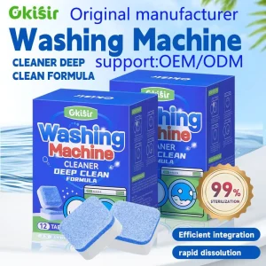 12pcs Washing Machine Cleaner Tablets Deep Cleaning Deodorizer Removes Residue Grime and Odors