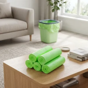 13-Gallon Bottom Gusset Trash Bags 100% Biodegradable Compostable Custom Logo for Household Business