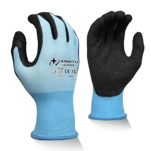 13-Gauge Polyester Crinkled Latex Palm Protective Gloves for Landscaping and Logistics